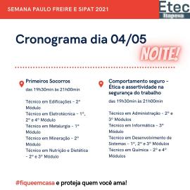 Semana Paulo Freire e SIPAT 2021 - artes com datas e temas